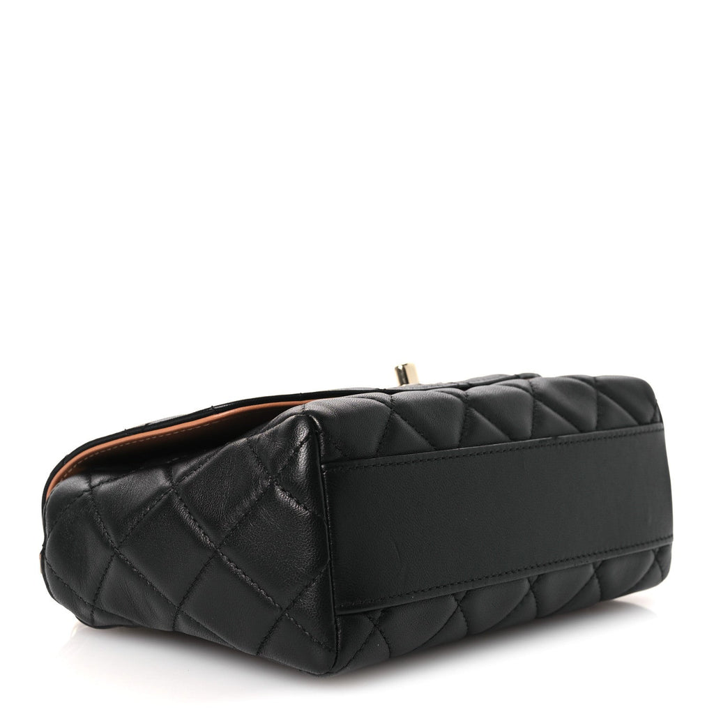 Lambskin Mixed Fibers Quilted Cocovado Flap Black