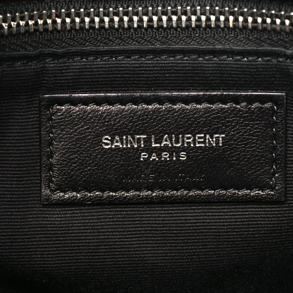 Calfskin Y Quilted Monogram Large Loulou Chain Satchel Black