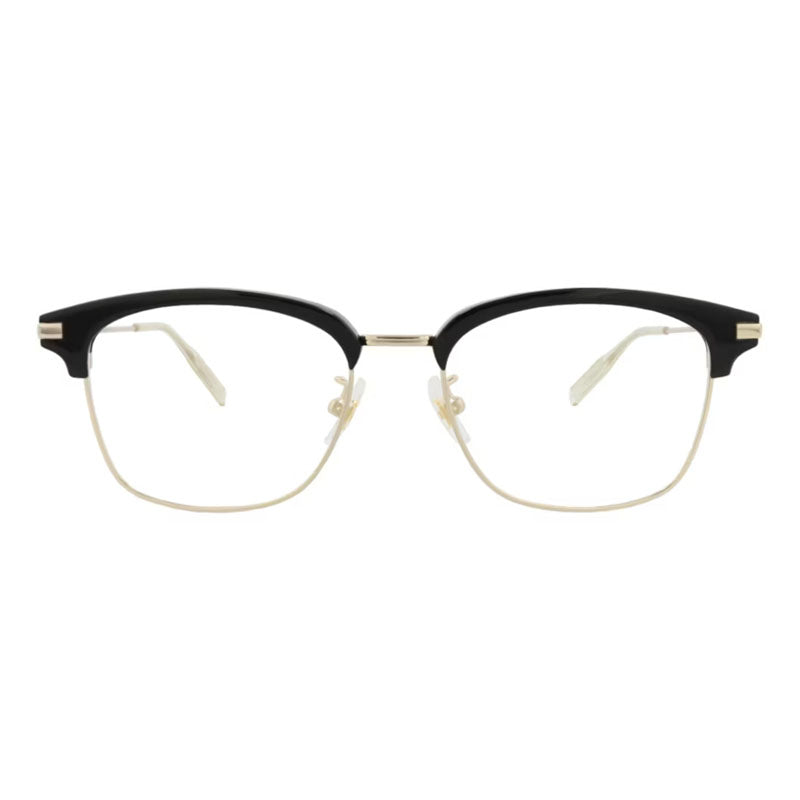 Montblanc Eyeglasses Square Full Rim, Gold/Black Frame and Clear Demo Lenses Lens MB0141OK002