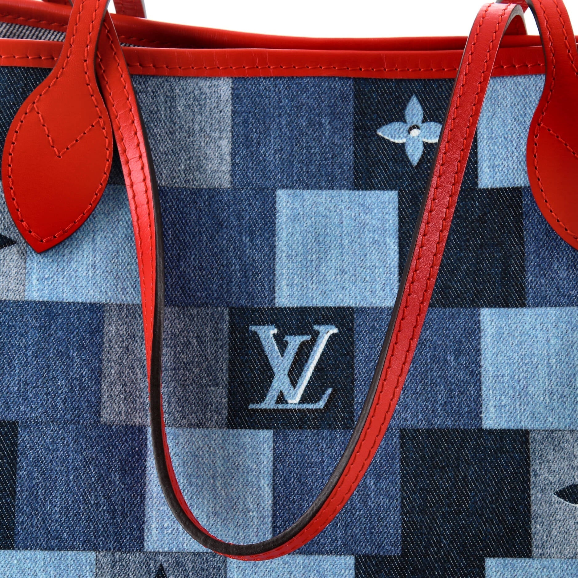 Louis Vuitton Neverfull Tote Damier and Monogram Patchwork Denim MM