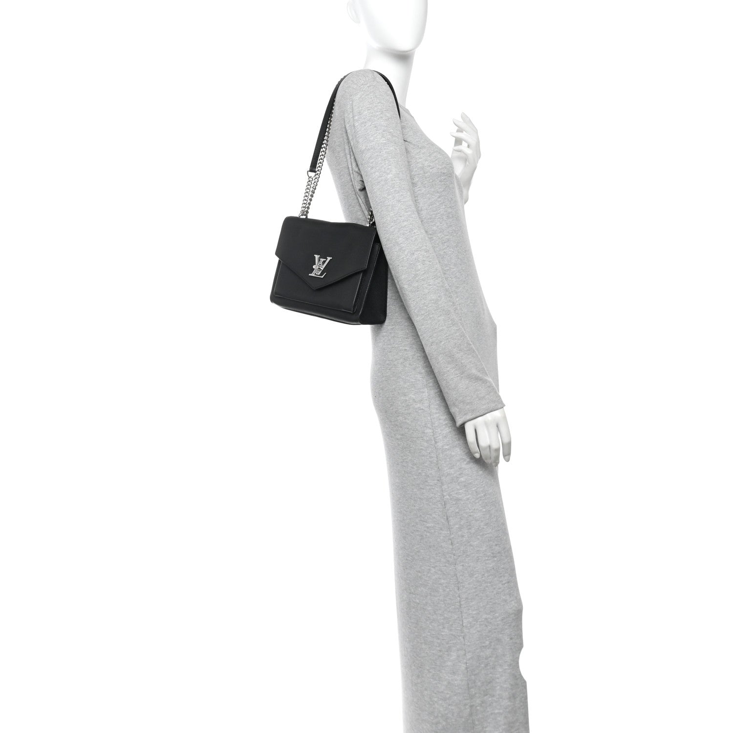 Soft Calfskin My Lockme Chain Bag BB Black