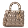 Metallic Lambskin Cannage Small My ABCDior Lady Dior Gold