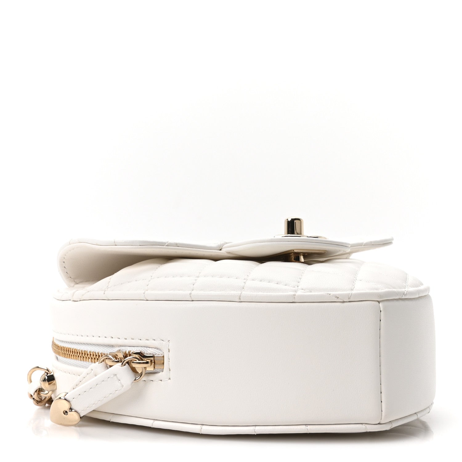 Lambskin Quilted CC In Love Heart Bag White