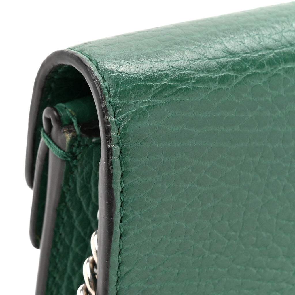 Dollar Calfskin Crystal Super Mini Dionysus Shoulder Bag Emerald