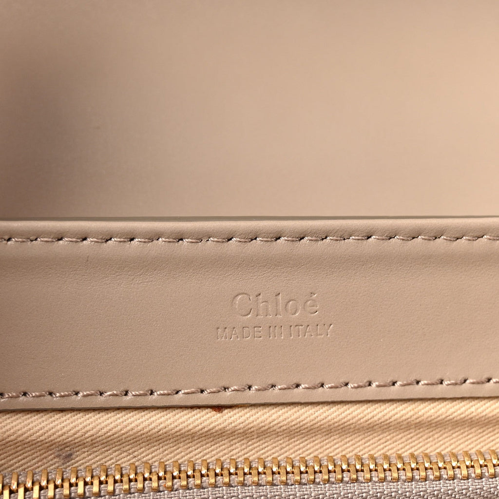Shiny Calfskin Suede Small C Double Carry Bag Motty Grey