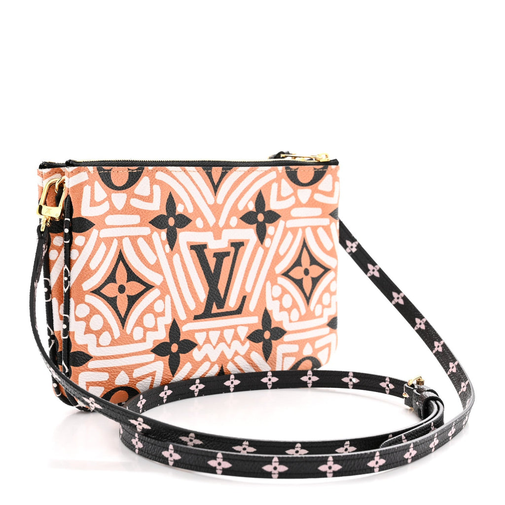 Monogram Giant Crafty Double Zip Pochette Creme Caramel