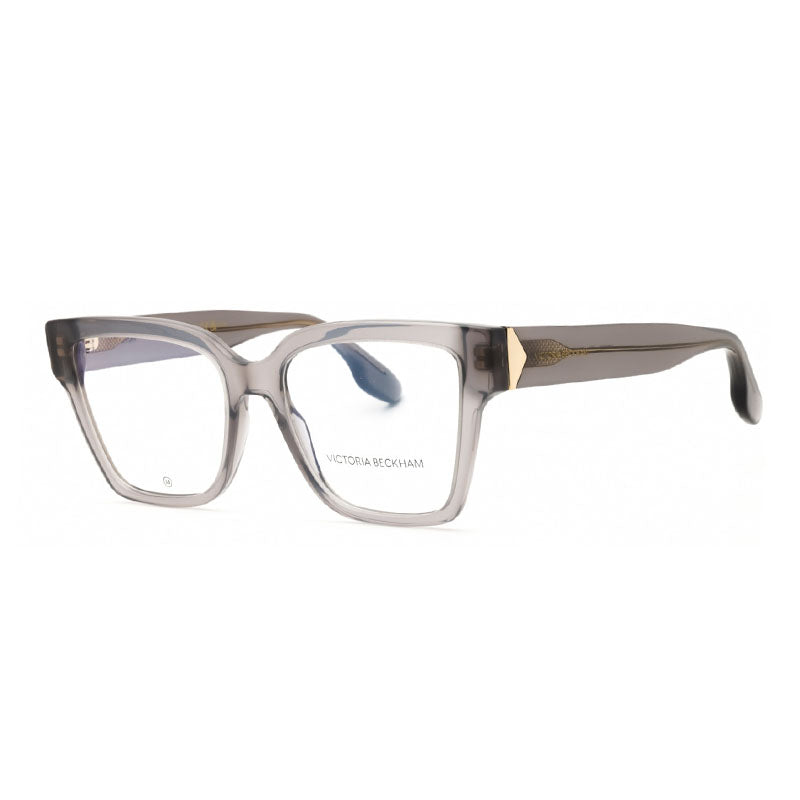 Victoria Beckham Eyeglasses Square Full Rim, Grey Frame and Clear Demo Lenses Lens VB2659038