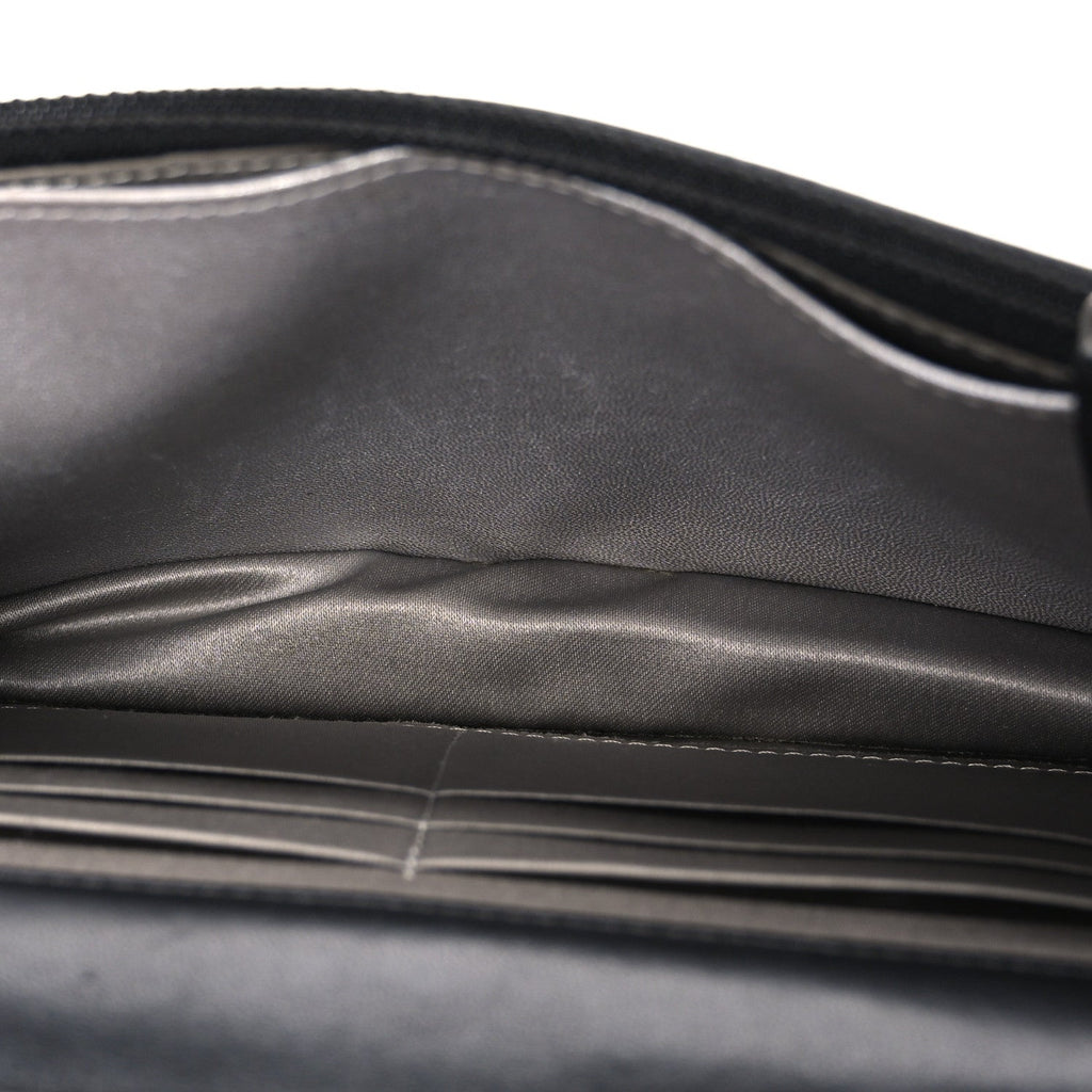 Lambskin Camellia Embossed Wallet on Chain WOC Black