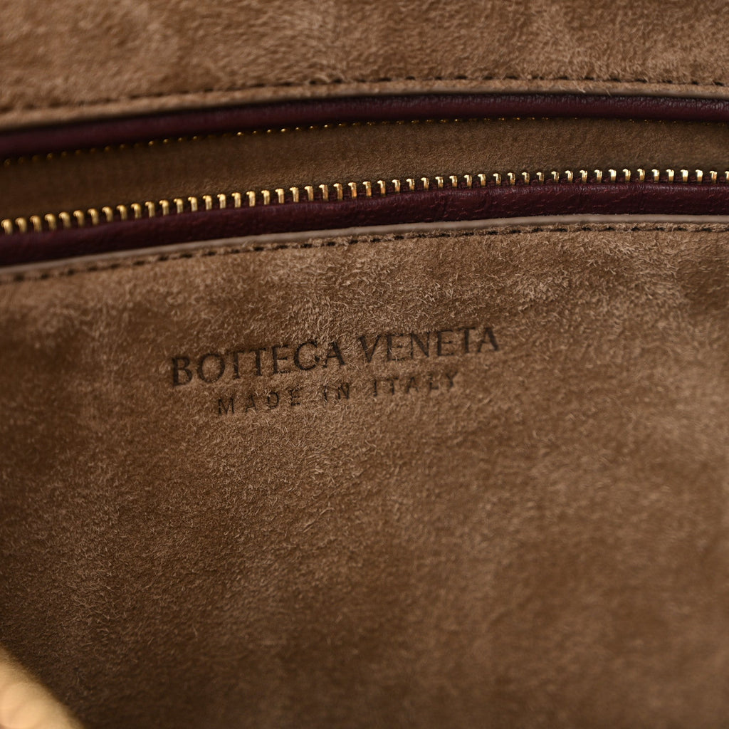 Lambskin Intrecciato Medium Padded Veneta Deep Mahogany