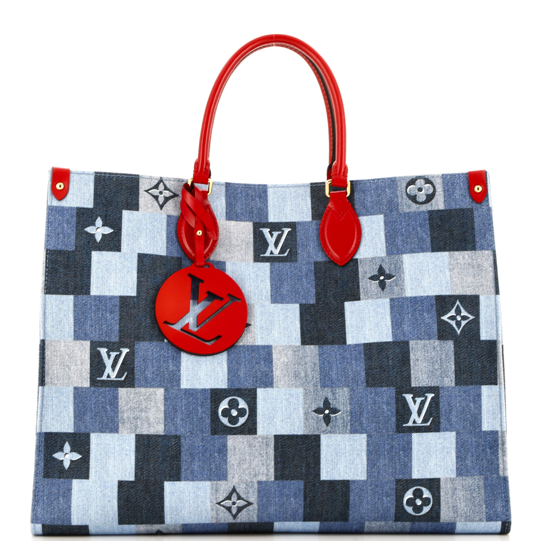 Louis Vuitton OnTheGo Tote Damier and Monogram Patchwork Denim GM