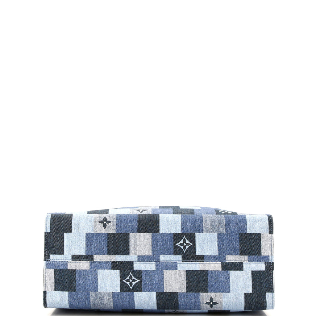 Louis Vuitton OnTheGo Tote Damier and Monogram Patchwork Denim GM