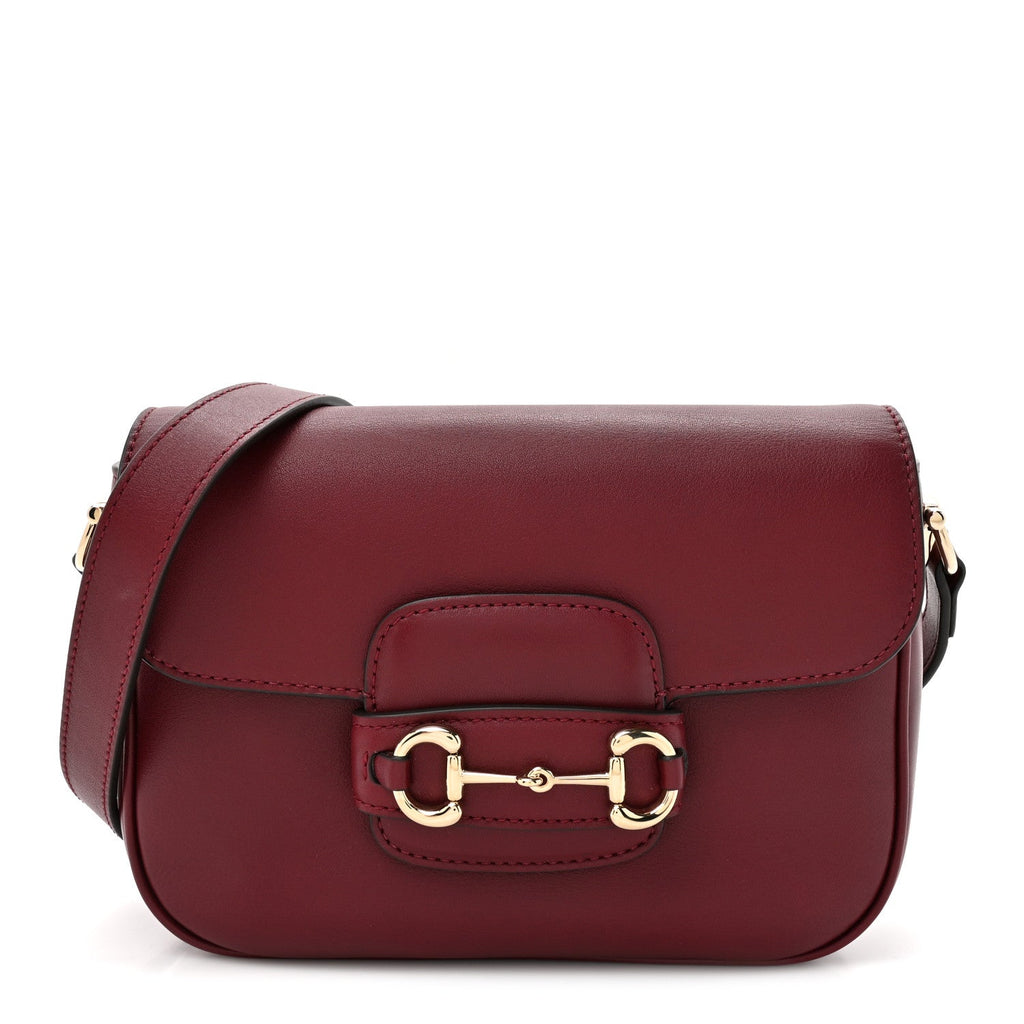 Arabella Calfskin Horsebit 1955 Shoulder Bag Rosso Ancora