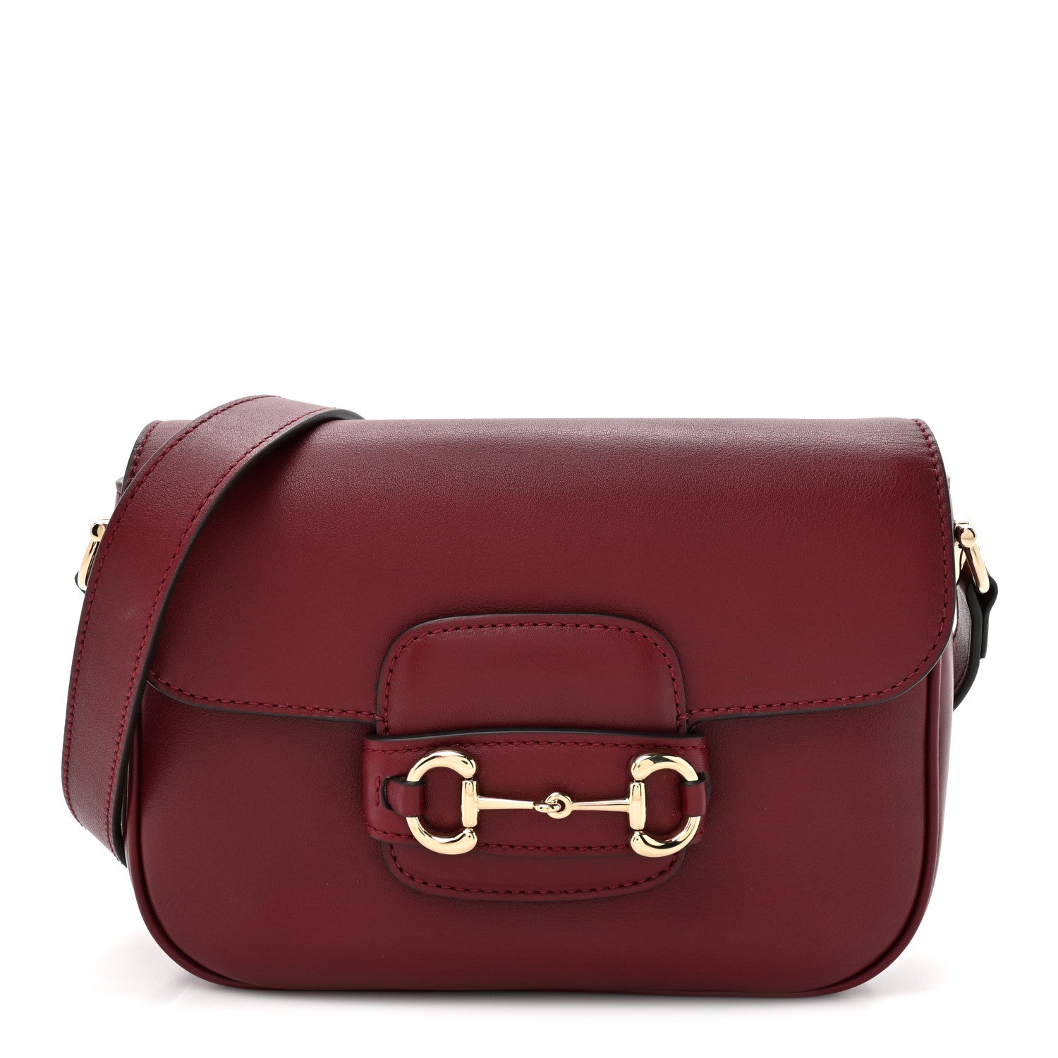 Arabella Calfskin Horsebit 1955 Shoulder Bag Rosso Ancora