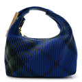 Canvas Knitted Check Mini Peg Duffle Bag Knight