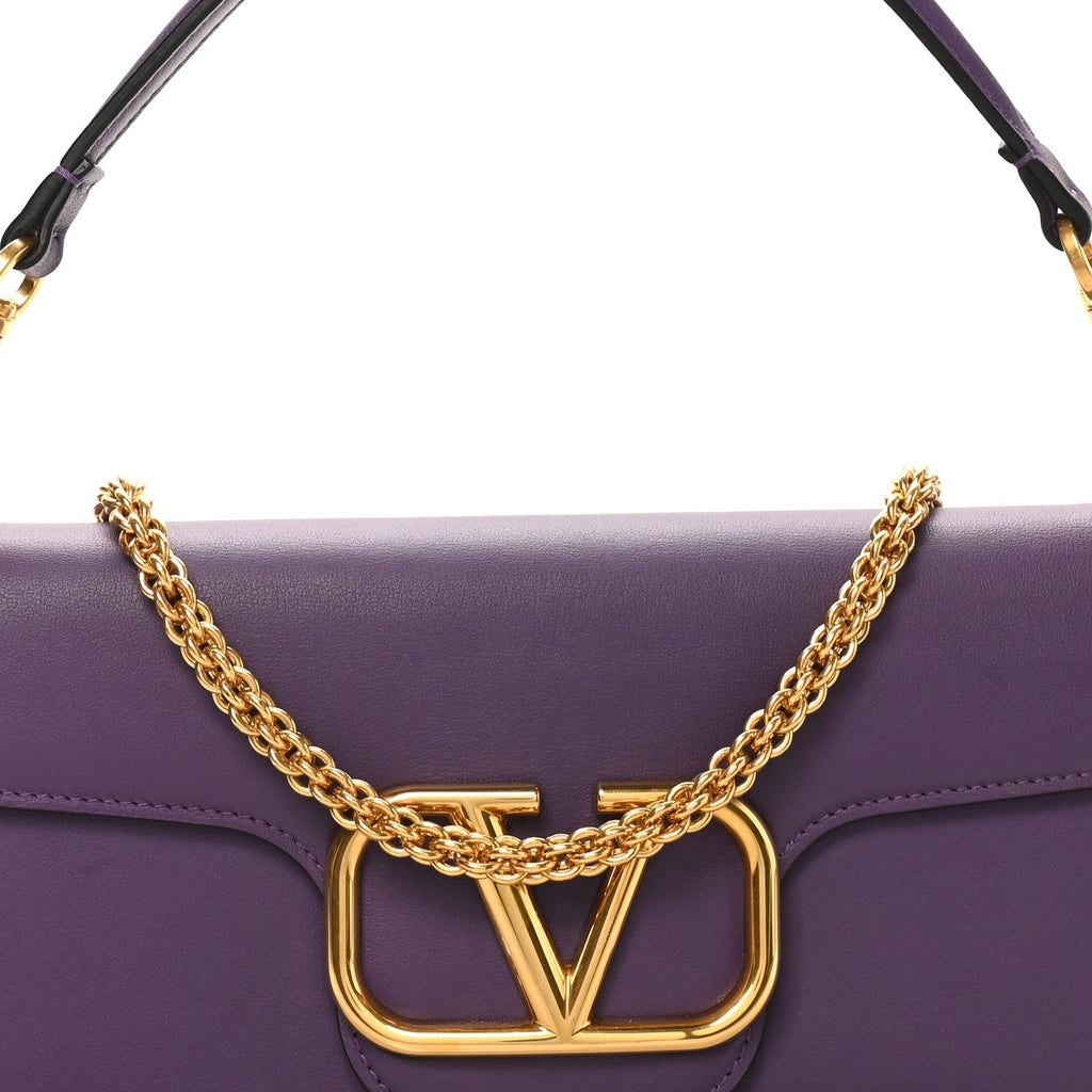 Calfskin Vlogo Loco Shoulder Bag Glicine