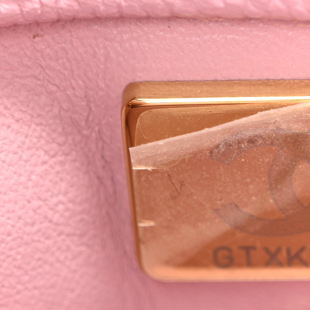 Caviar Quilted Mini Coco Handle Flap Light Pink