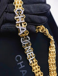 Chanel Chain Belt in Gold with CC letters and rhinstone