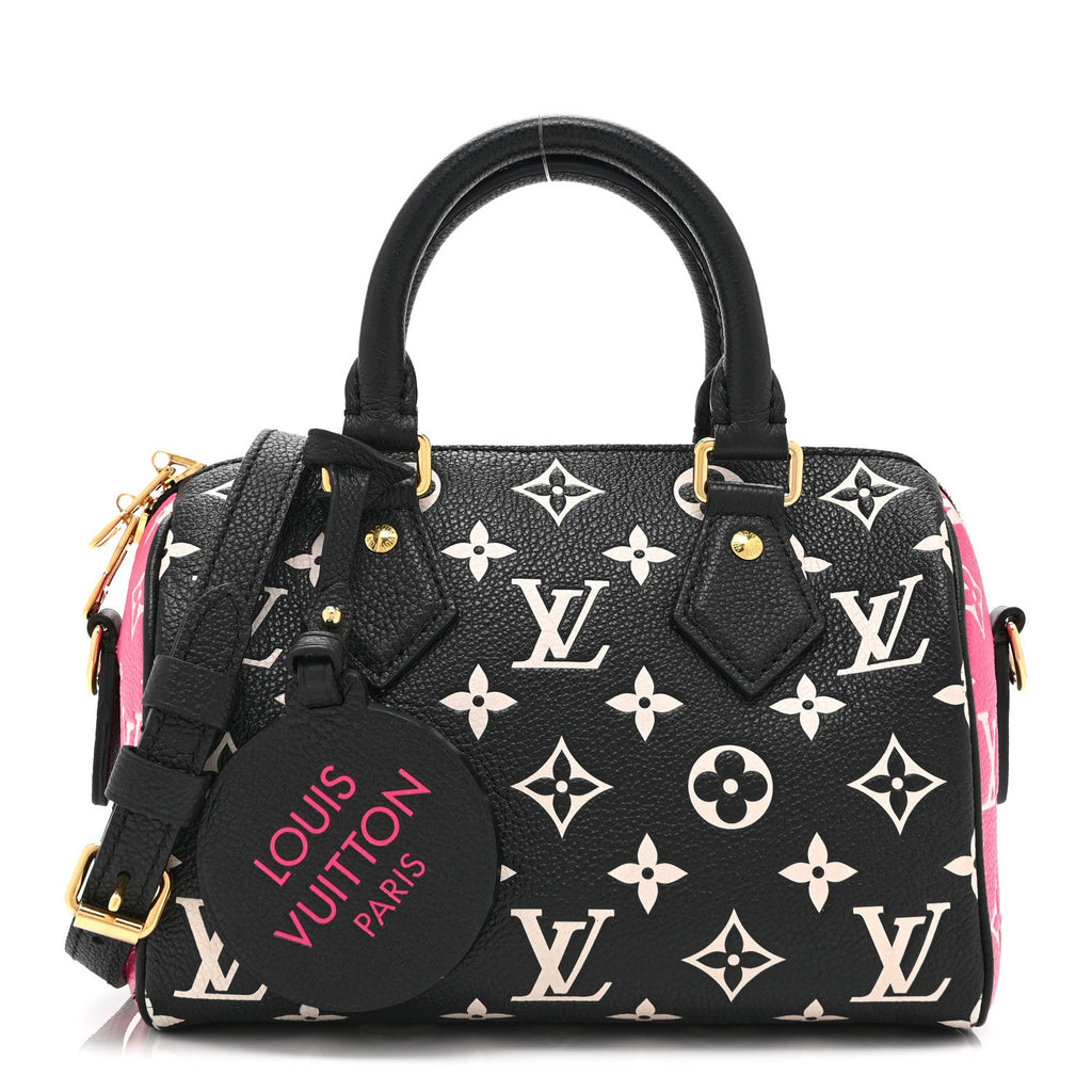 Empreinte Monogram Spring in the City Speedy Bandouliere 20 Black White Pink