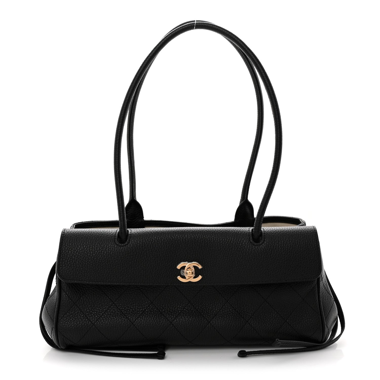 Grained Calfskin Urban Essentials Small Shopping Bag Black