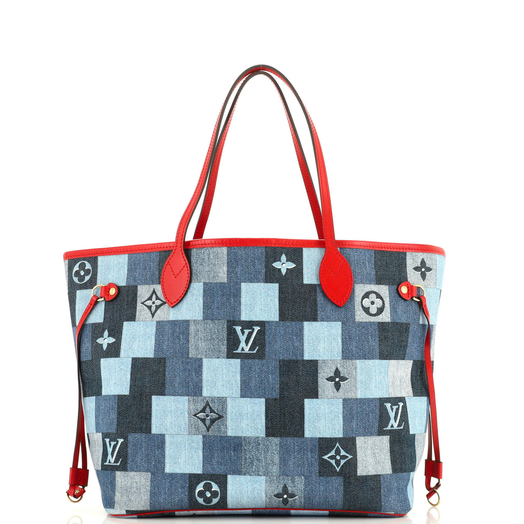 Louis Vuitton Neverfull Tote Damier and Monogram Patchwork Denim MM