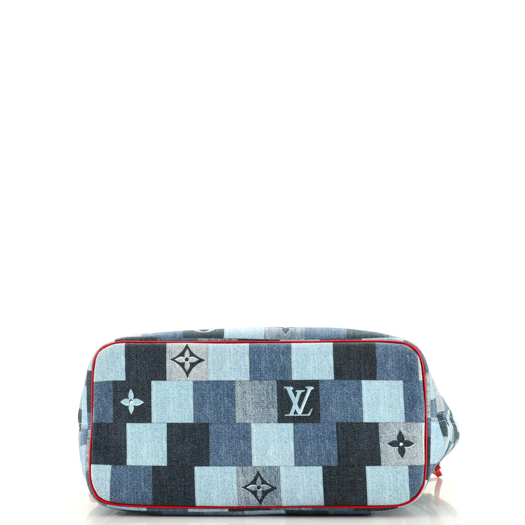Louis Vuitton Neverfull Tote Damier and Monogram Patchwork Denim MM