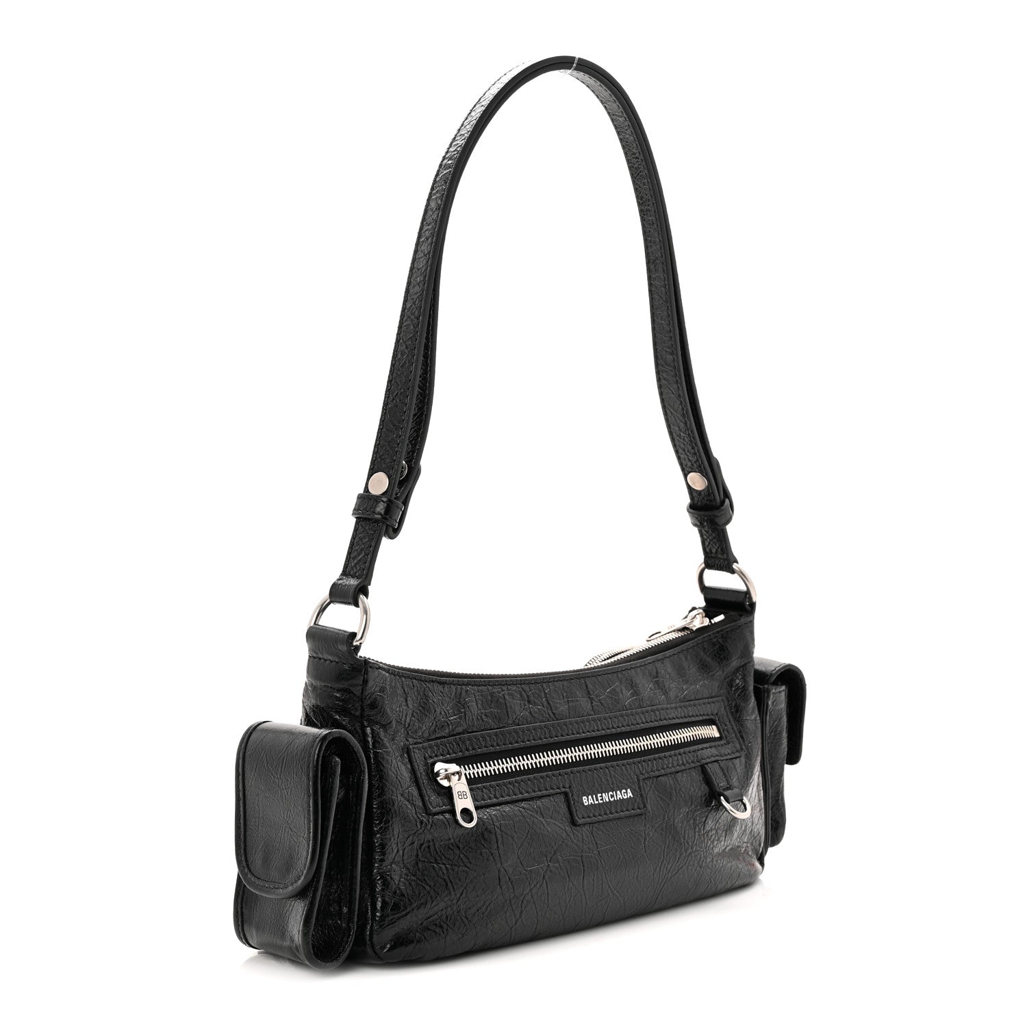 Agneau Arena Superbusy XS Sling Zip Shoulder Bag Black