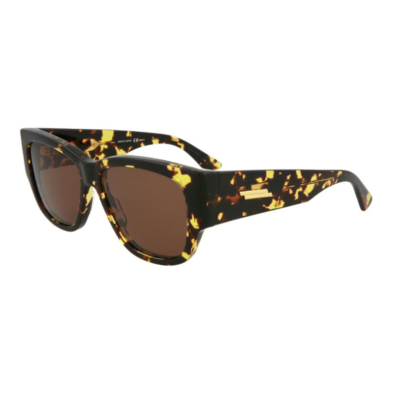Bottega Veneta Sunglasses Square Full Rim, Havana Frame and Brown Lens BV1026S002
