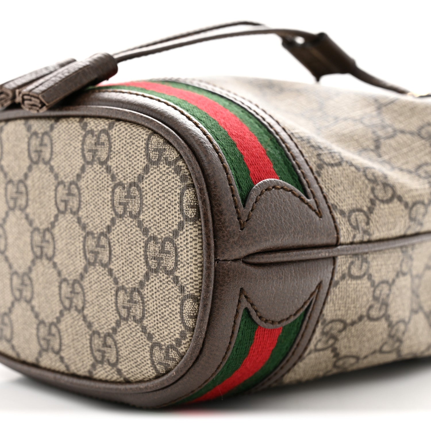 GG Supreme Monogram Web Mini Ophidia Bucket Bag Brown