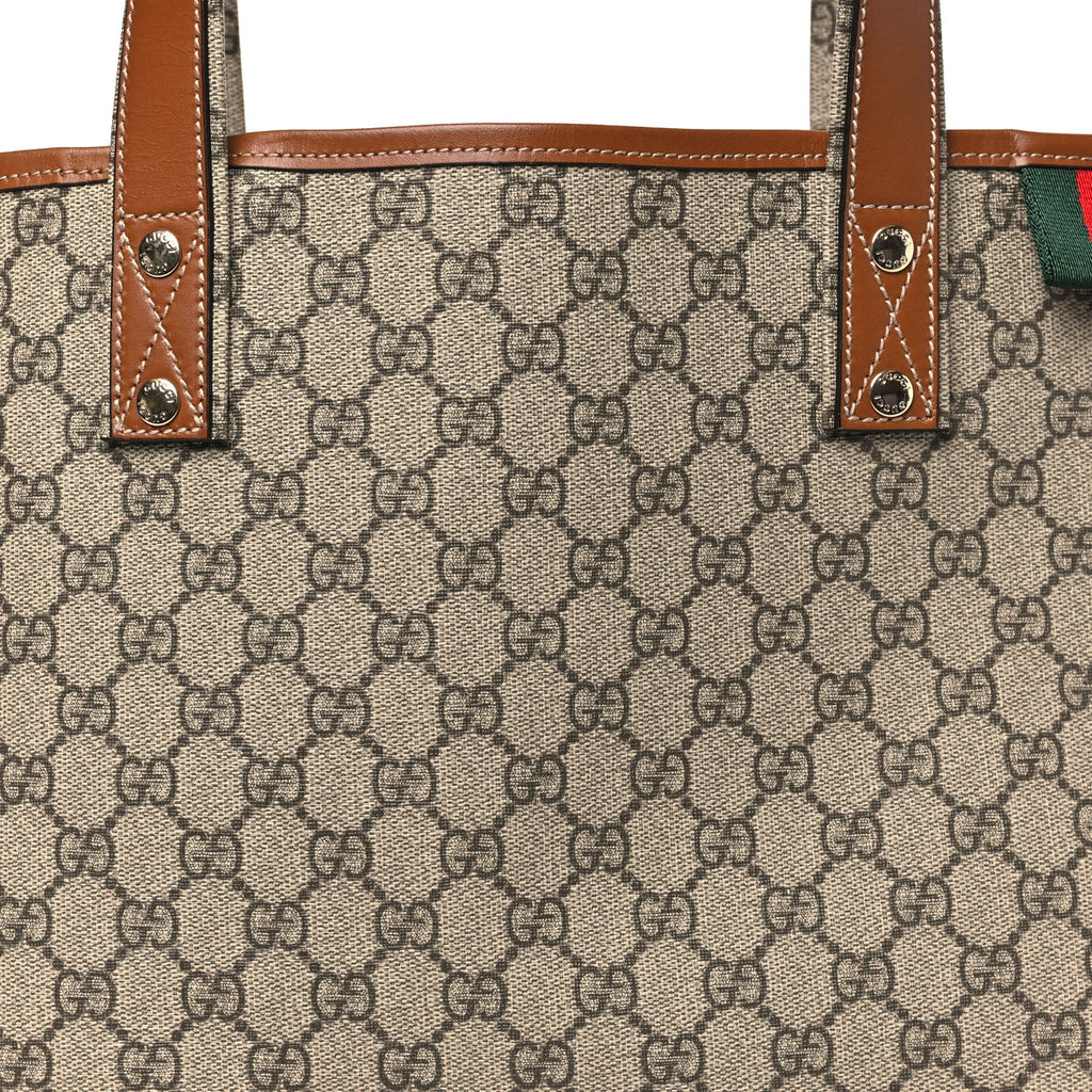 GG Plus Monogram Medium Signature Web Loop Tote Brown