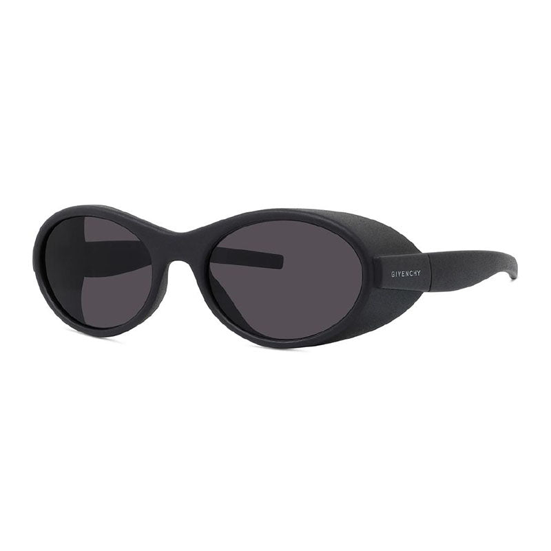 Givenchy Sunglasses Oval Full Rim, Matte Black Frame and Grey Lens GV40065I02A
