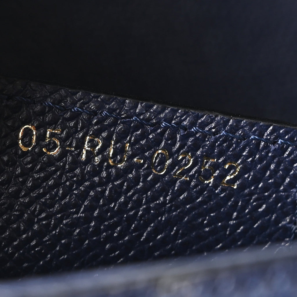 Grained Calfskin Saddle Bag With Strap Deep Ocean