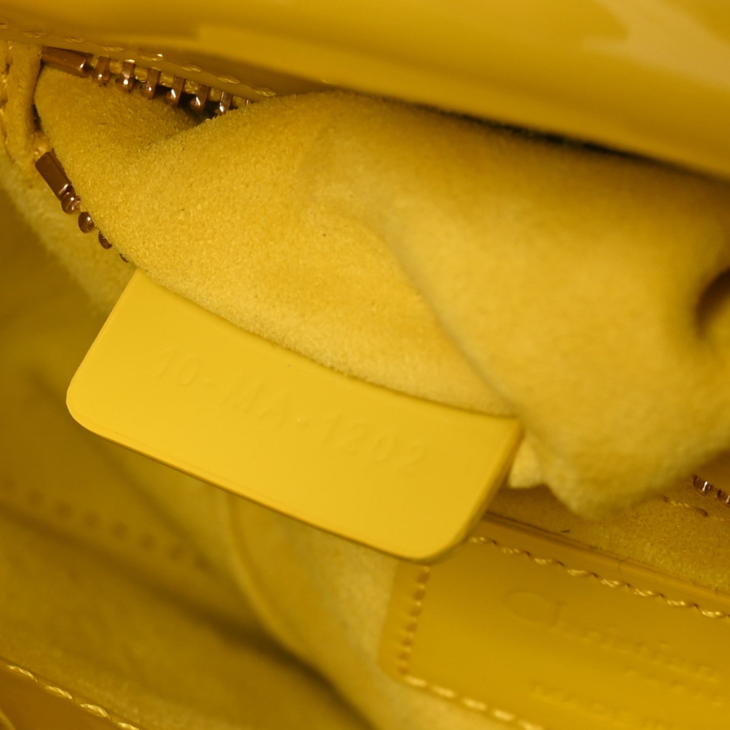 Patent Cannage Mini Lady Dior Yellow