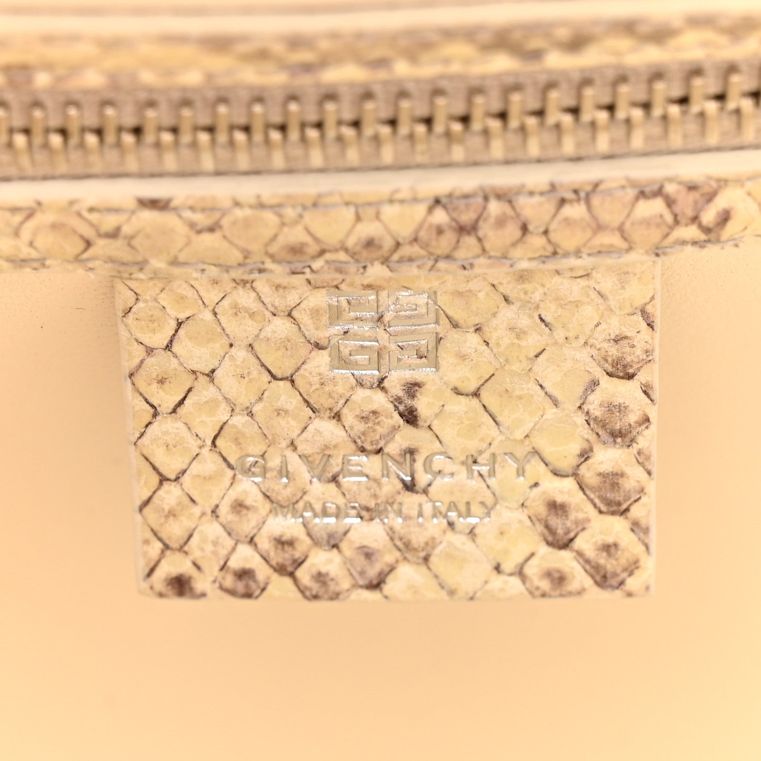 Snakeskin Mini Lock Antigona Shoulder Bag Dusty Gold