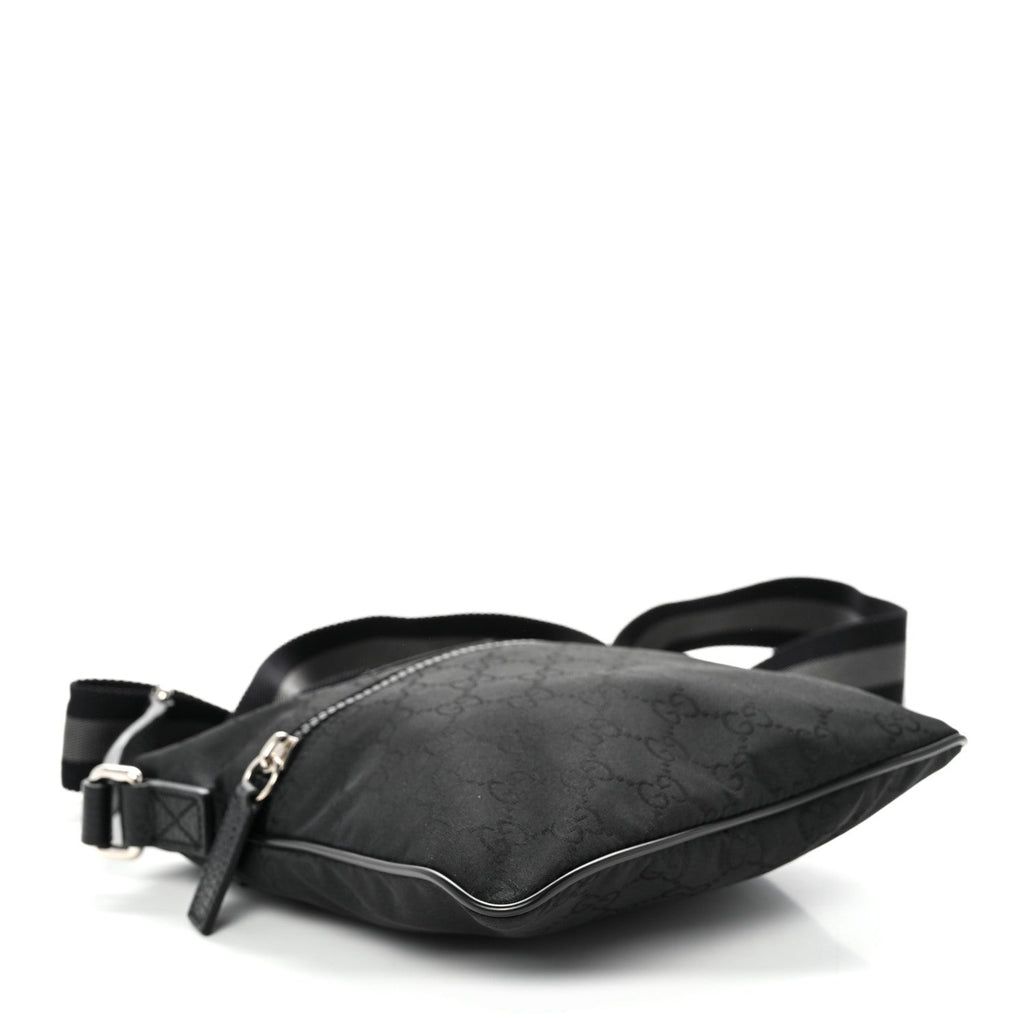 Nylon Monogram Mini Flat Messenger Bag Black
