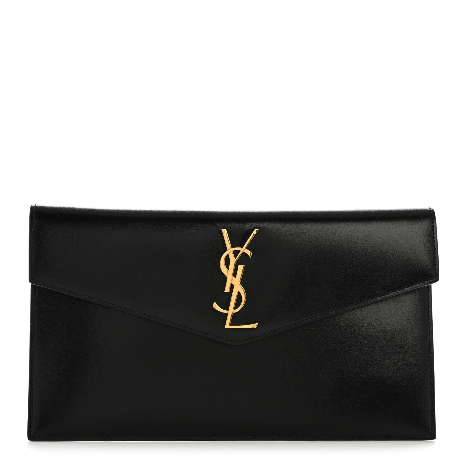 Smooth Shiny Calfskin Monogram Uptown Pouch Black