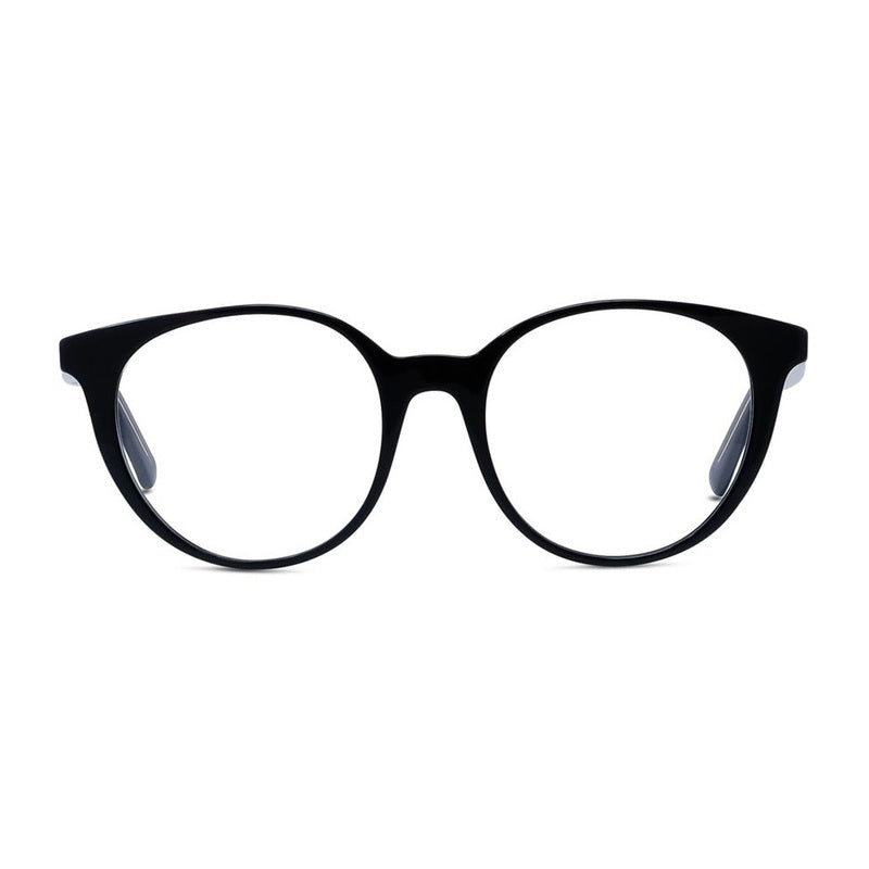 Dior Eyeglasses Round Full Rim, Shiny Black Frame and Clear Demo Lenses Lens DIORSPIRITORI1000