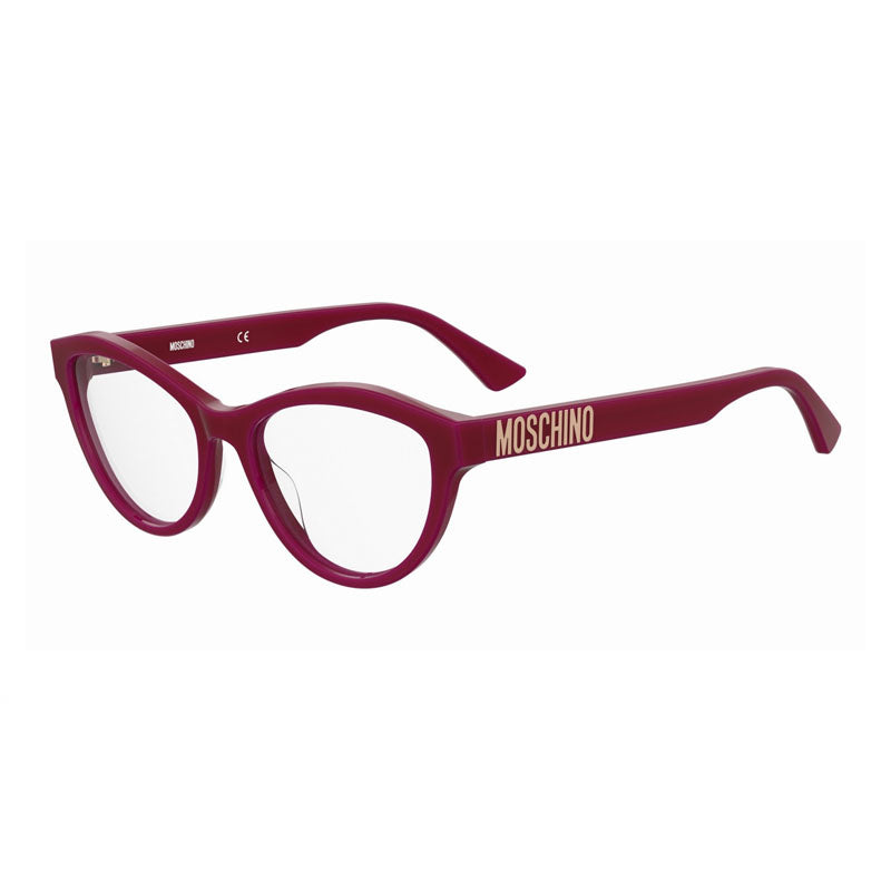 Moschino Eyeglasses Cat Eye Full Rim, Red Frame and Clear Demo Lenses Lens MOS6230C9A00
