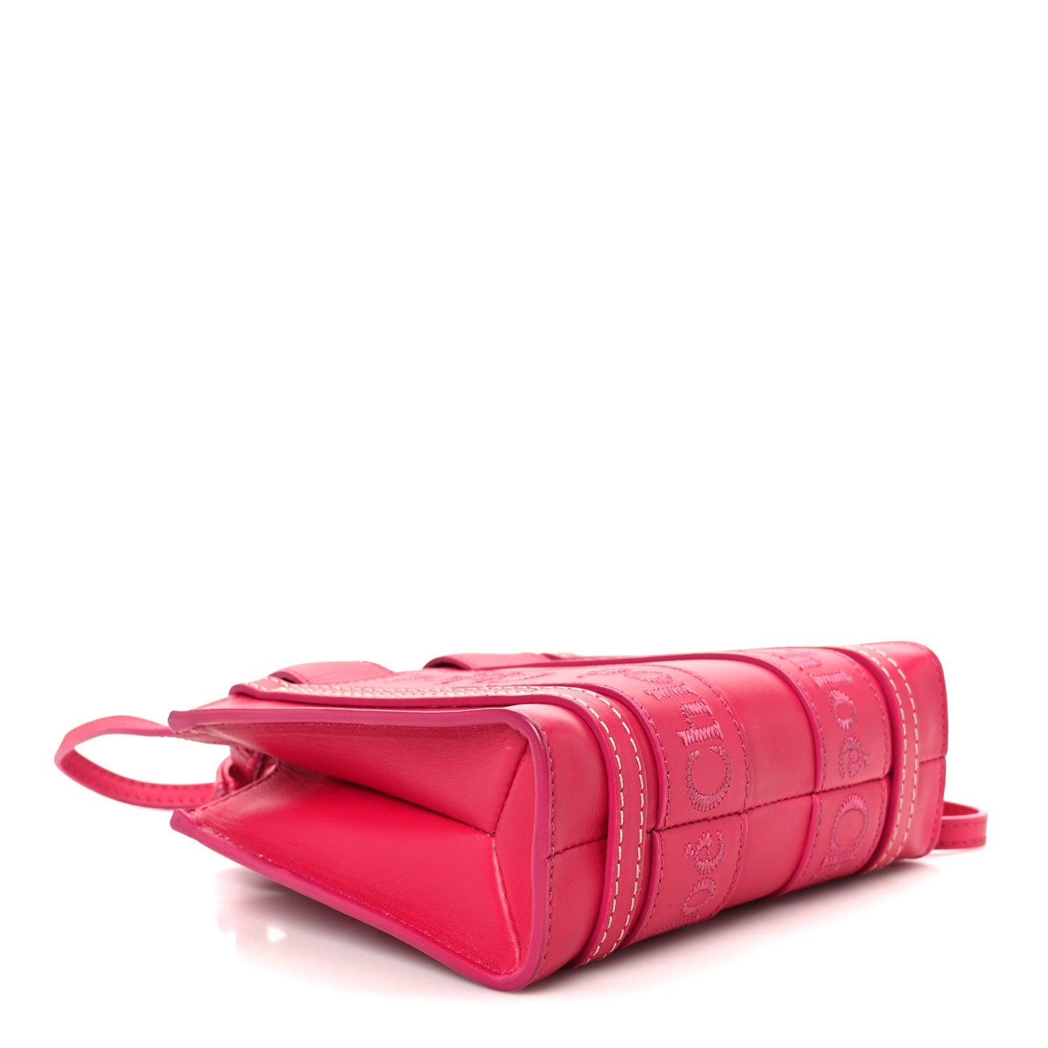 Calfskin Mini Woody Ribbon Tote Fizzy Pink
