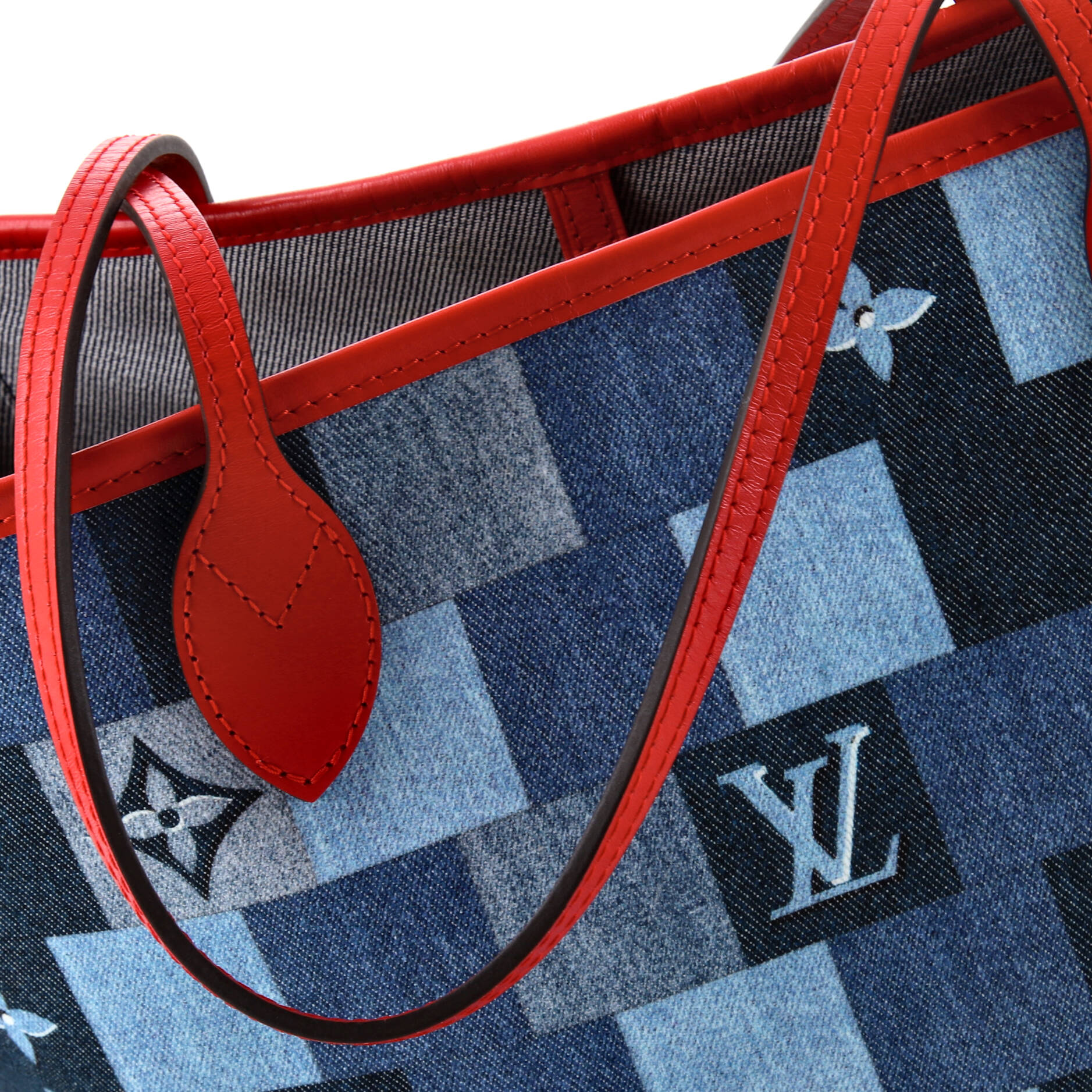 Louis Vuitton Neverfull Tote Damier and Monogram Patchwork Denim MM