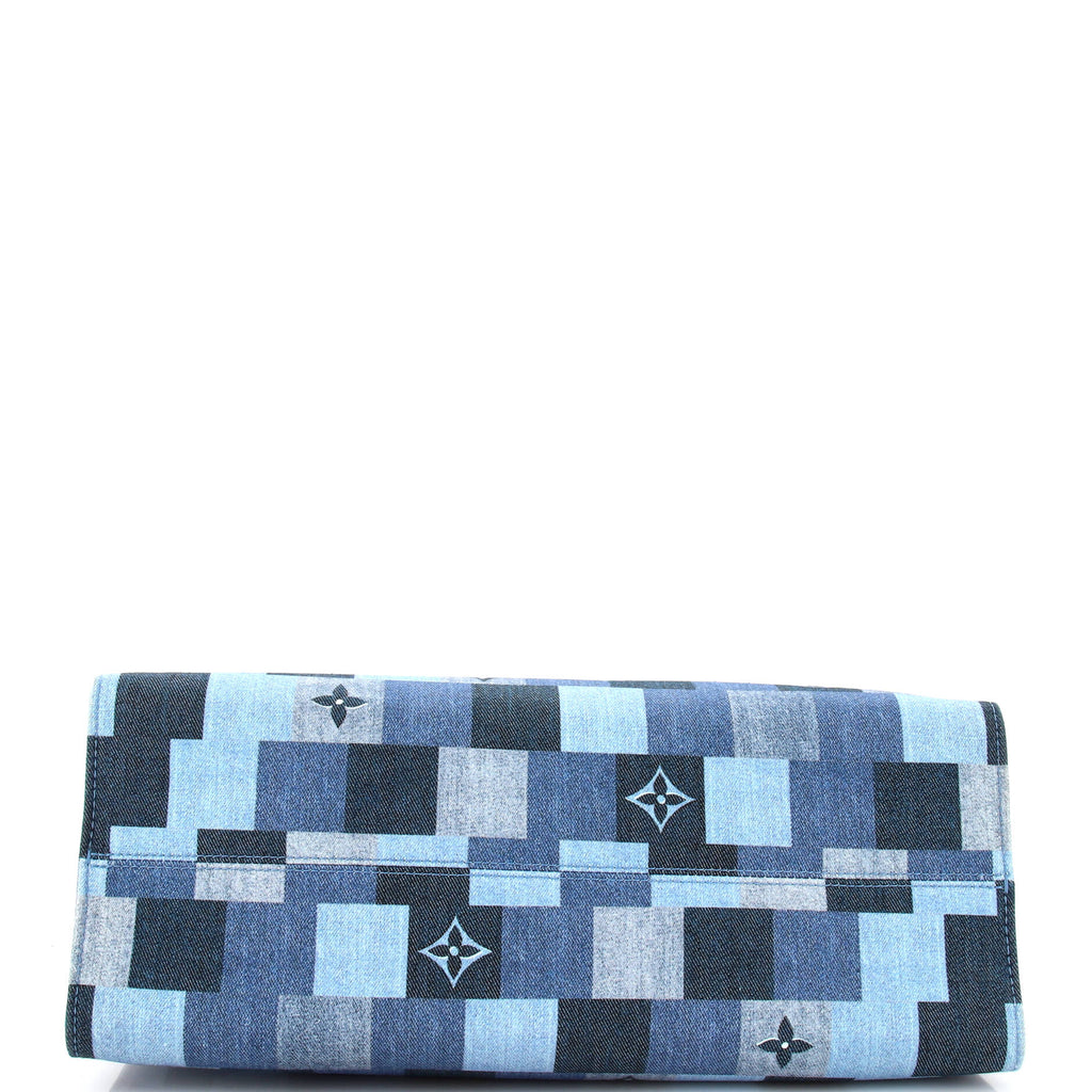 Louis Vuitton OnTheGo Tote Damier and Monogram Patchwork Denim GM