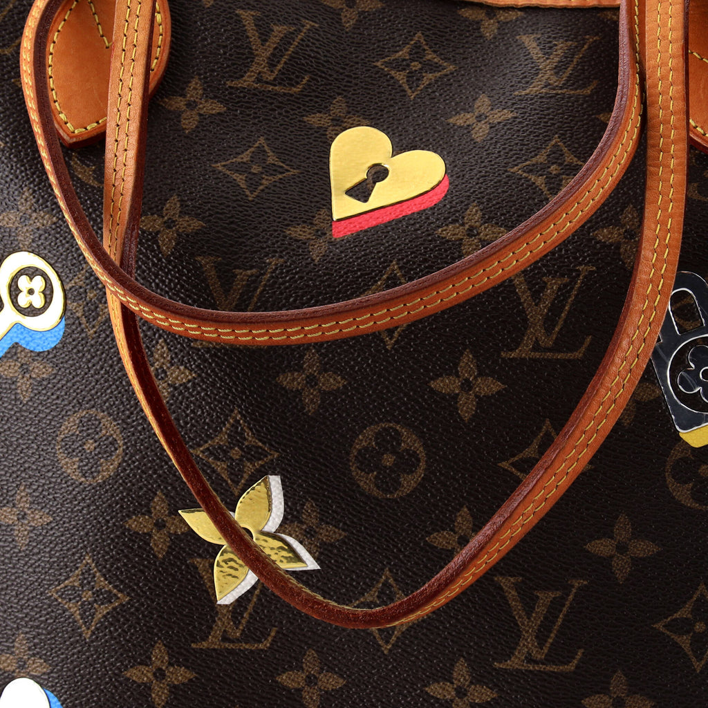 Louis Vuitton Neverfull NM Tote Limited Edition Love Lock Monogram Canvas MM