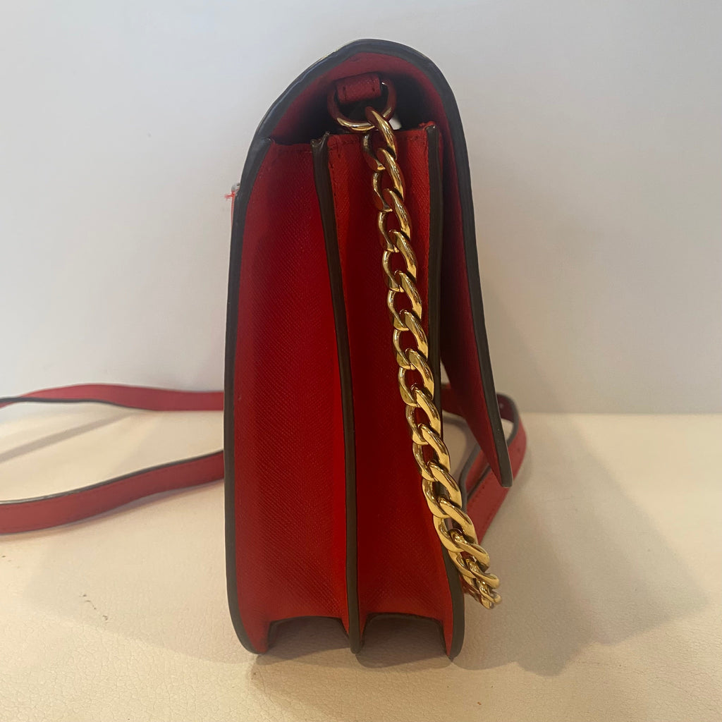 MICHAEL KORS Daniela Large Saffiano Leather Crossbody Bag Red