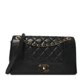 Sheepskin Quilted Vintage Mademoiselle Flap Black