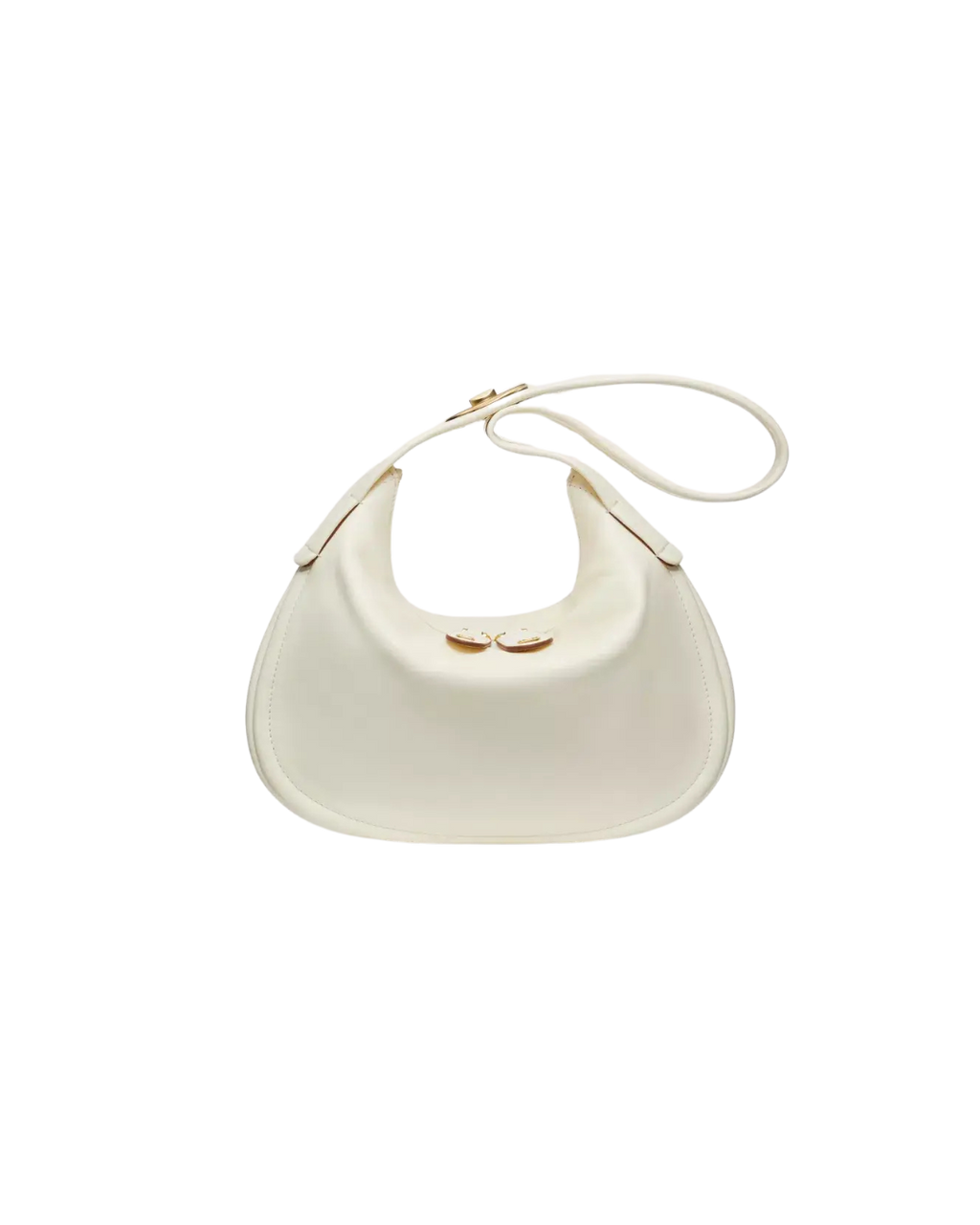Valentino Garavani Ruffle Shoulder Bag Leather White Leather Shoulder Bag Bag (Authentic  )