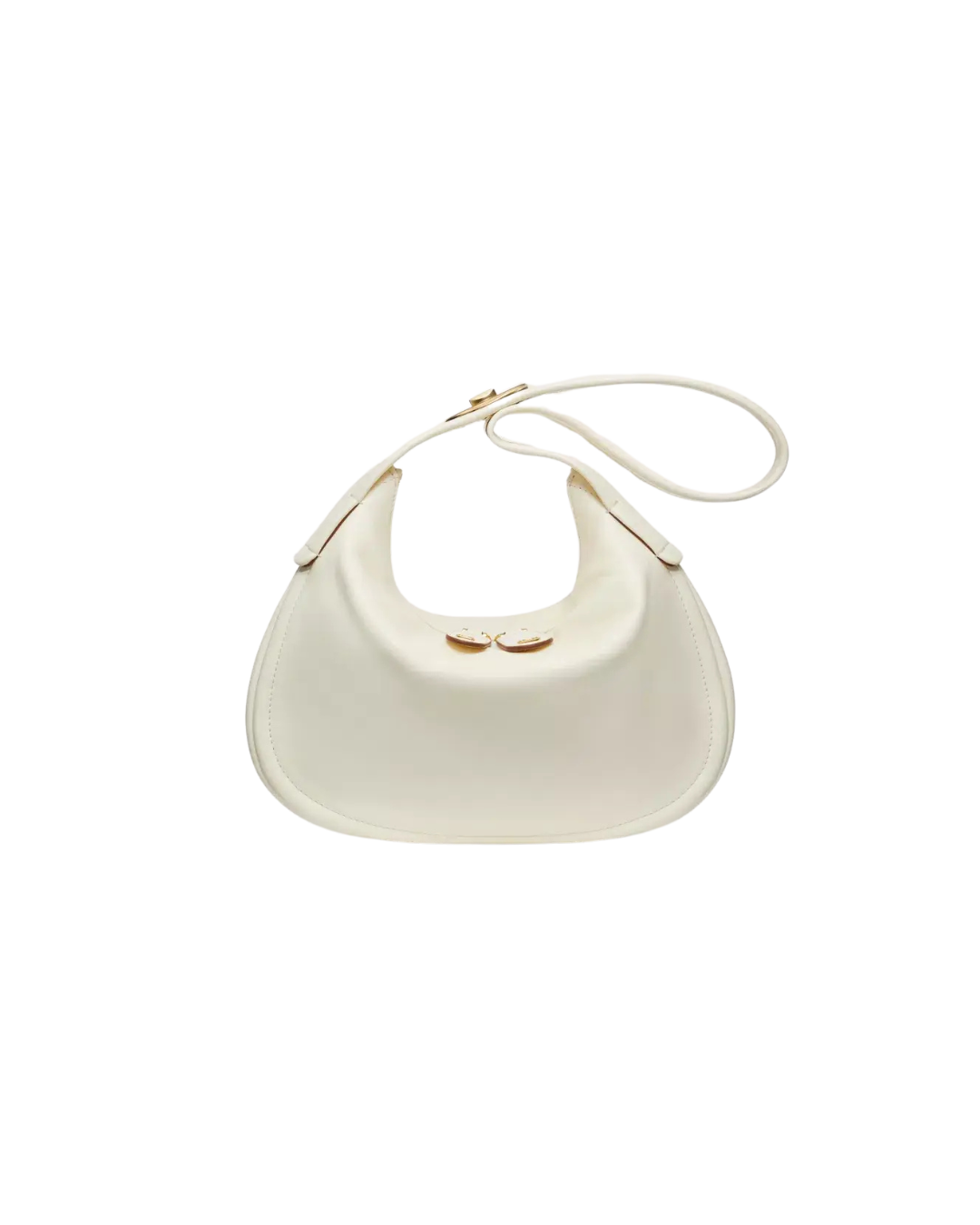 Valentino Garavani Ruffle Shoulder Bag Leather White Leather Shoulder Bag Bag (Authentic  )