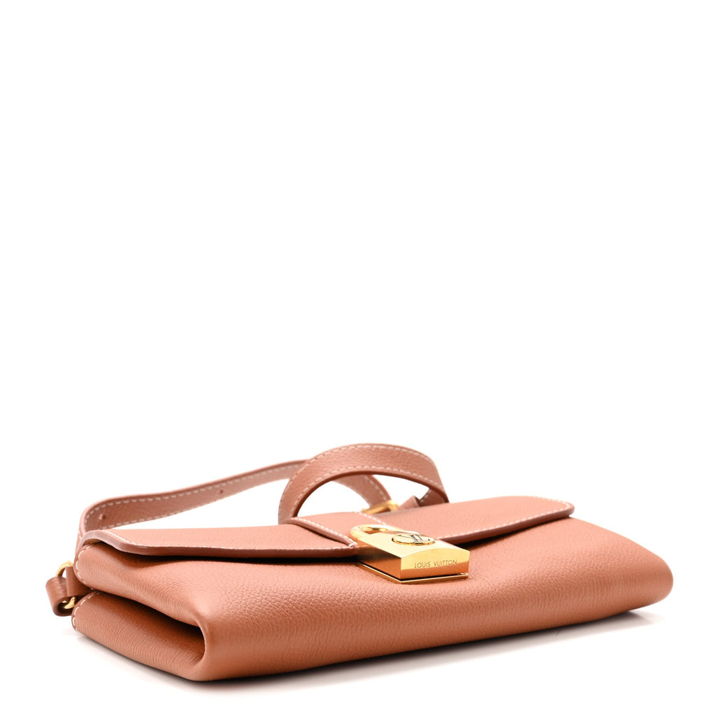 Grained Calfskin Low Key Wallet On Chain Cognac