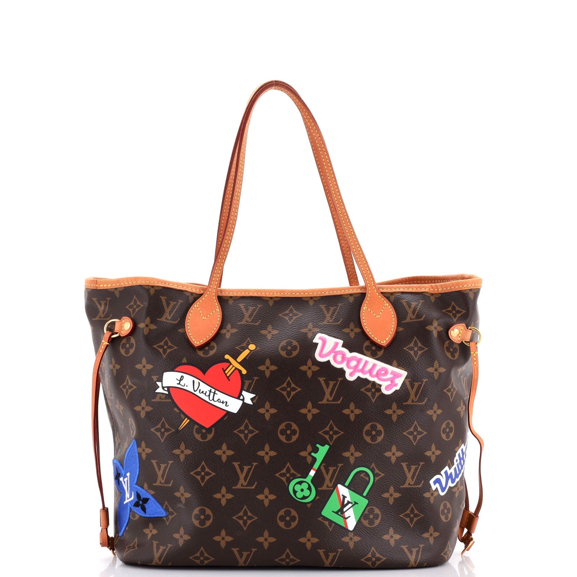 Louis Vuitton Neverfull NM Tote Limited Edition Patches Monogram Canvas MM