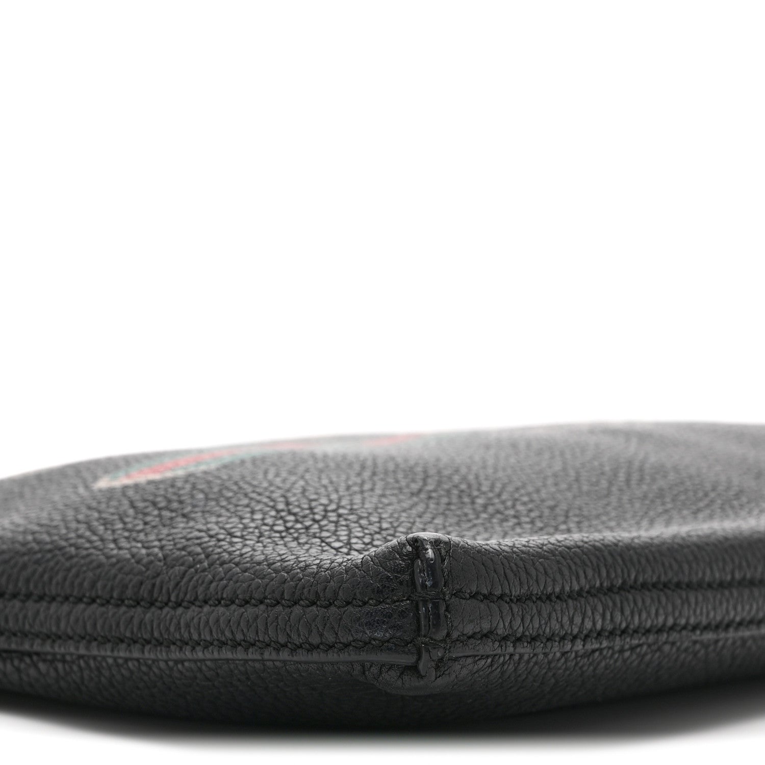 Pebbled Calfskin Medium Logo Portfolio Clutch Black