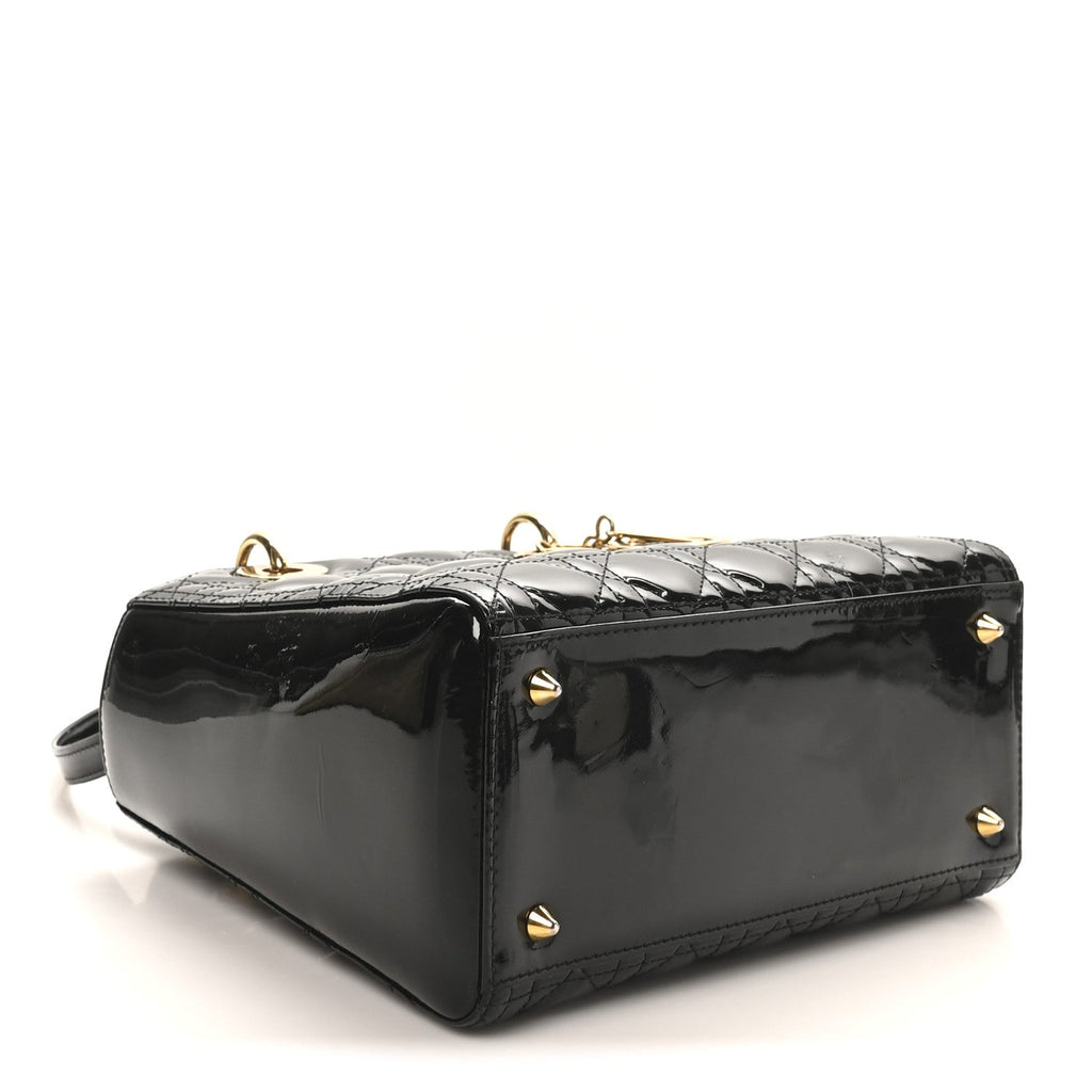 Patent Cannage Medium Lady Dior Black