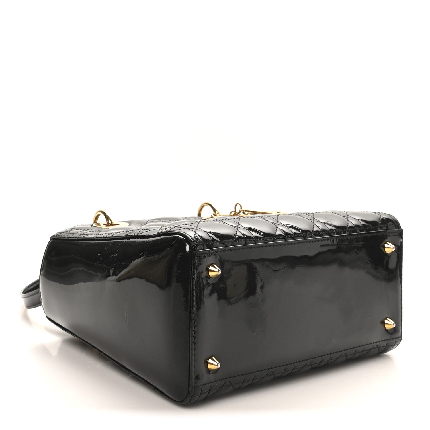 Patent Cannage Medium Lady Dior Black